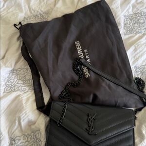 Saint Laurent Black Quilted Leather Chain Crossbody